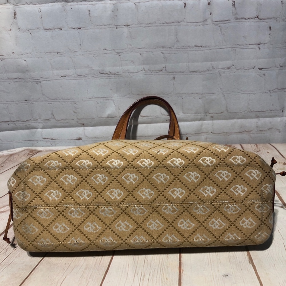 Dooney & Bourke brown leather and canvas shoulder bag - Picture 5 of 15